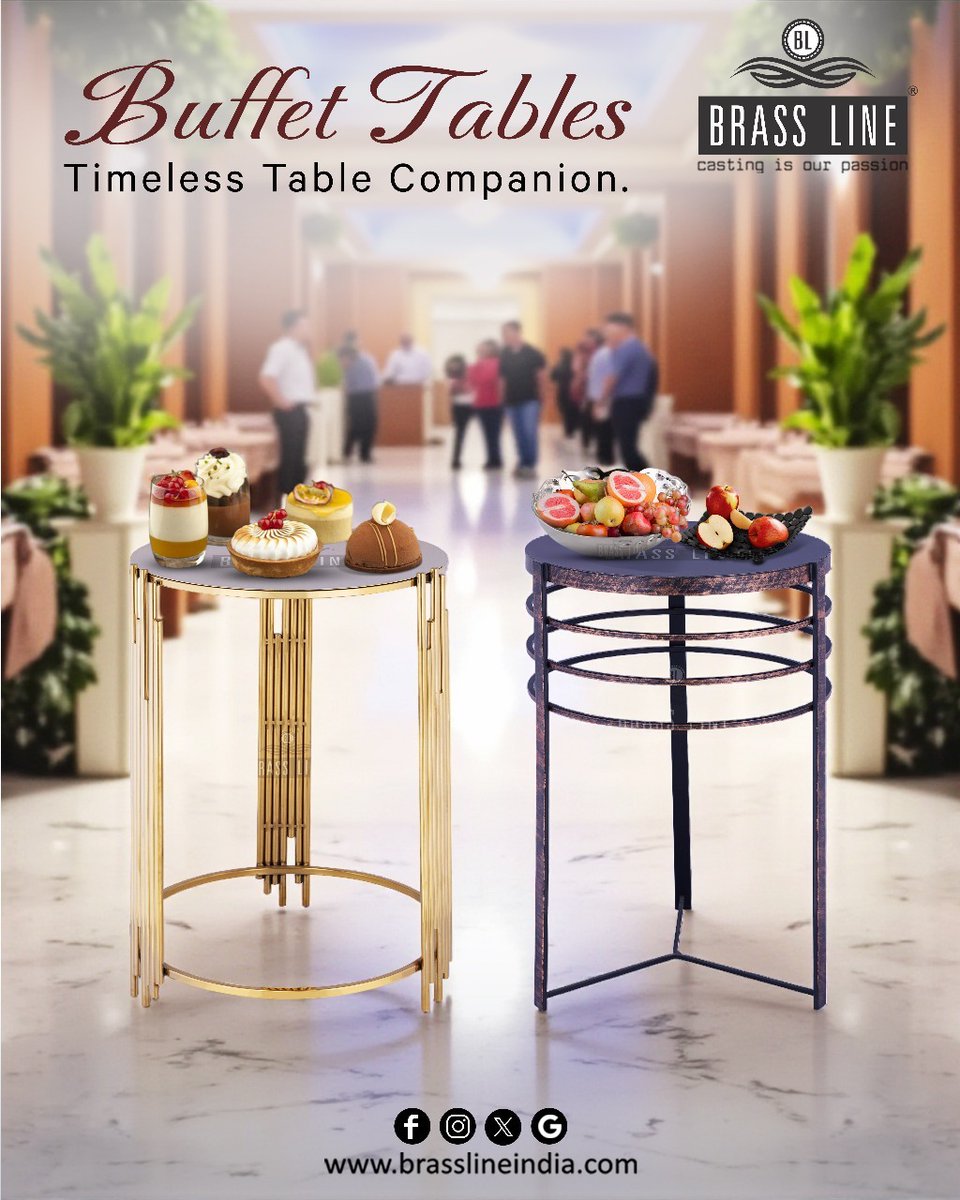 BrassLine_'s tweet image. Upgrade your serving style with our Buffet Tables — designed to blend functionality with standout design. A perfect companion for any gathering
#BrassLineIndia #BuffetTable #ModernFurniture #InteriorInspo #FunctionalDesign #TableDesign #MadeInIndia #FurnitureGoals