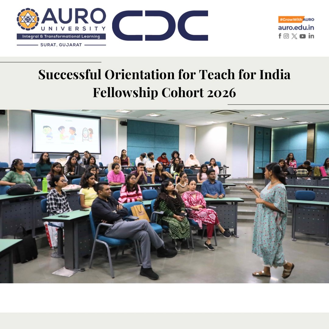 🎓 AURO University x Teach For India 🌟

We proudly welcomed Cohort 2026 with engaging sessions, guidance &amp; inspiring interactions—kickstarting their impactful fellowship journey! ✨

#teachforindia #cohort2026 #auro #leadership #educationforchange #growwithauro