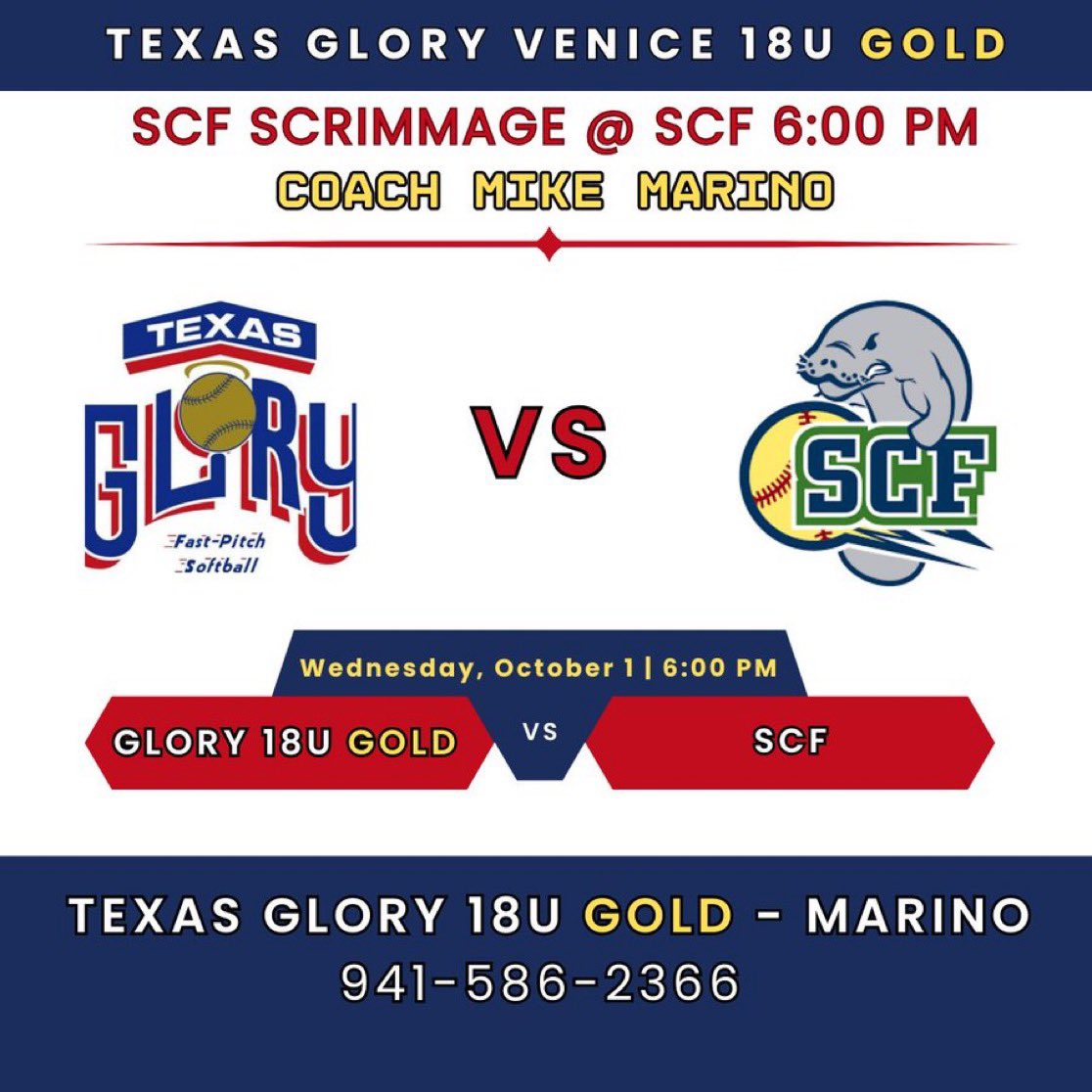 A schedule change means I get to scrimmage some of my best friends tonight. 💞
<a href="/SCFManateesSB/">SCFManateesSB</a> 
<a href="/Glory18u_Marino/">Texas Glory Venice 18U Gold - Marino</a>