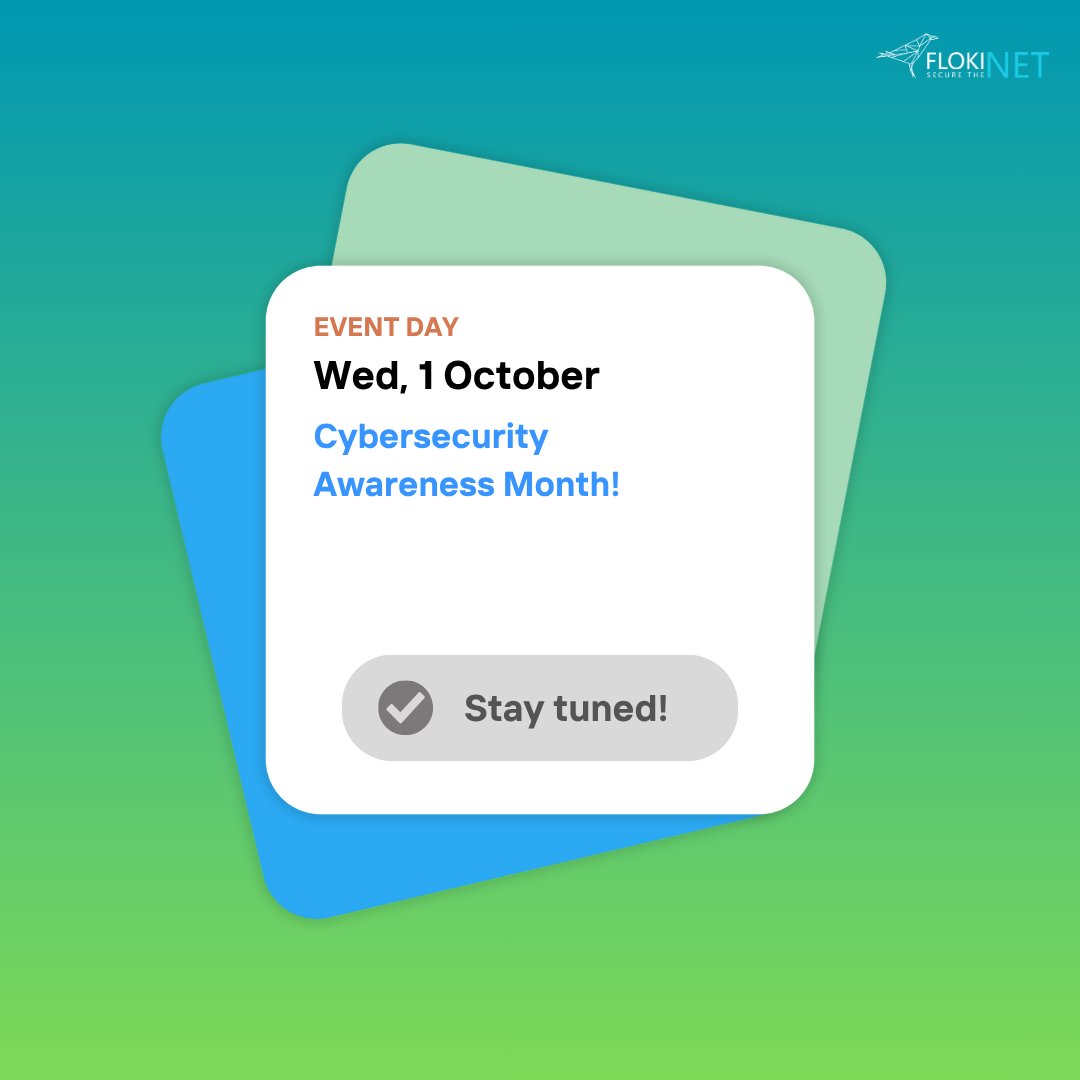 FlokiNETehf's tweet image. It’s #CybersecurityAwarenessMonth! 🛡️
We’ll be sharing tips to help you stay secure online so stay tuned for our next posts!

#cybersecurity