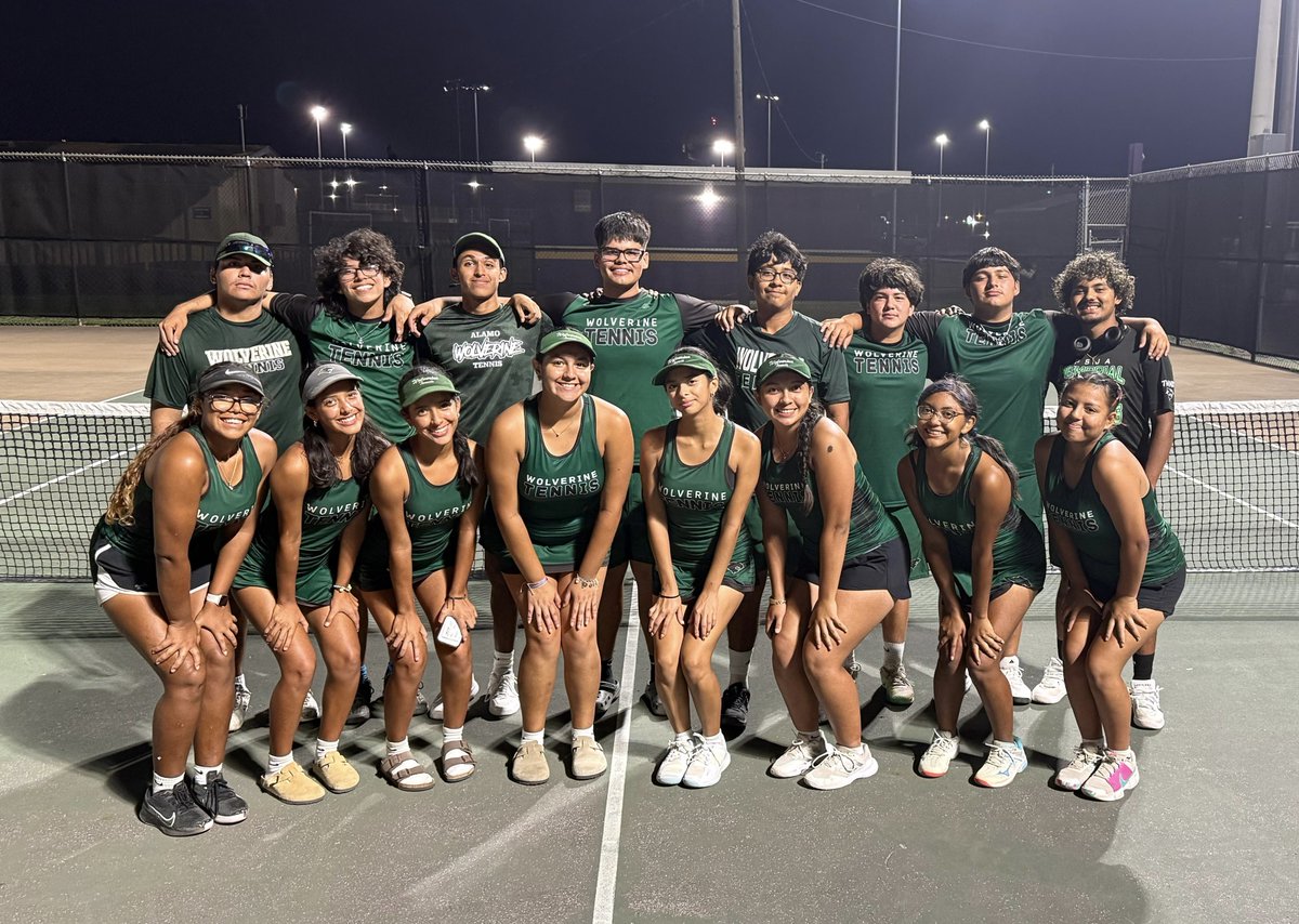 Wolverine Tennis Score report:
Last night, the tennis team beat the Nikki Rowe High School Warriors!

Overall: 13-6
Girls: 8-1
Boys: 5-4
Mixed: 0-1

The team has earned a ticket to the playoffs and will take on the Harlingen South High School Cardinals in the first round!
