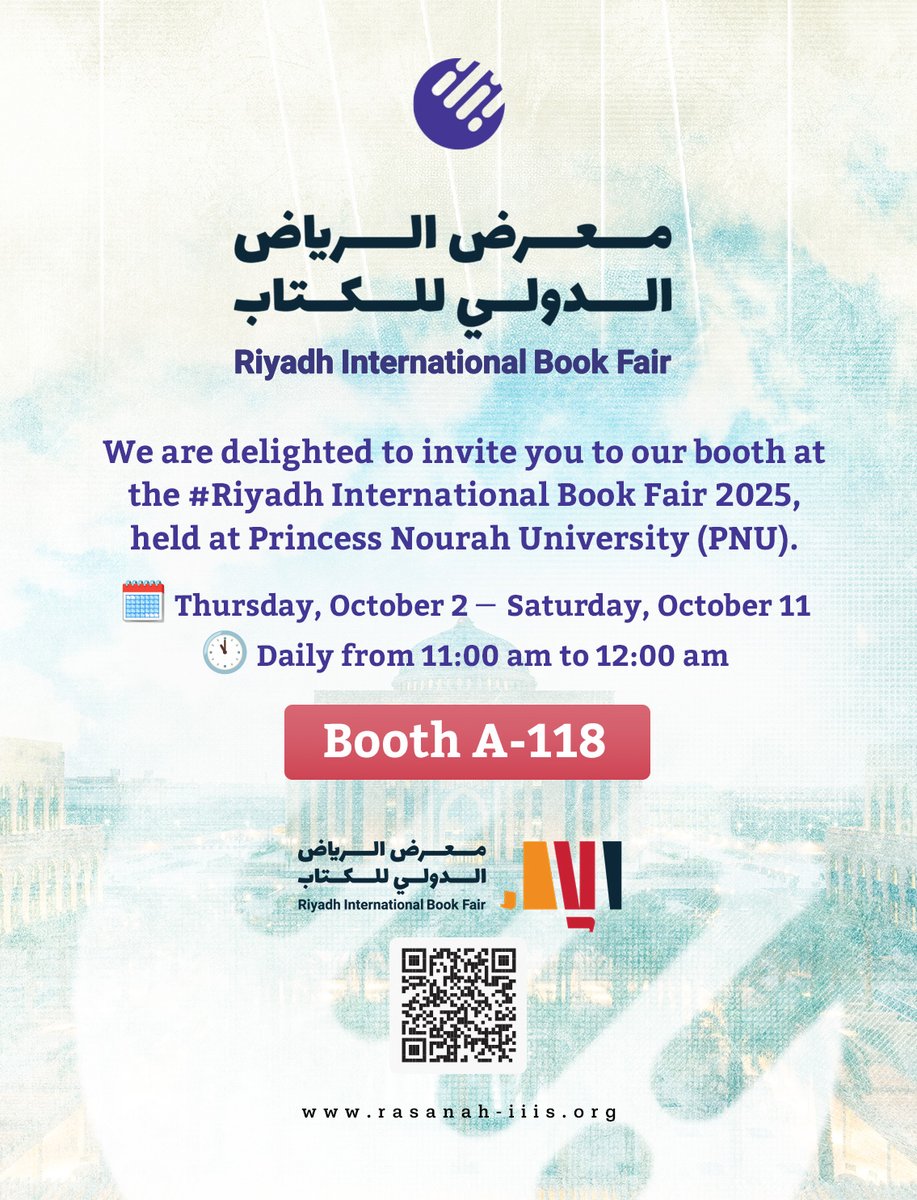 rasanahiiis's tweet photo. #RiyadhBookFair #PNU
🗓️ Thursday, October 2 – Saturday, October 11
🕚 Daily from 11:00 am to 12:00 am
📍Booth A-118 https://t.co/GQ6X2ZaTbQ