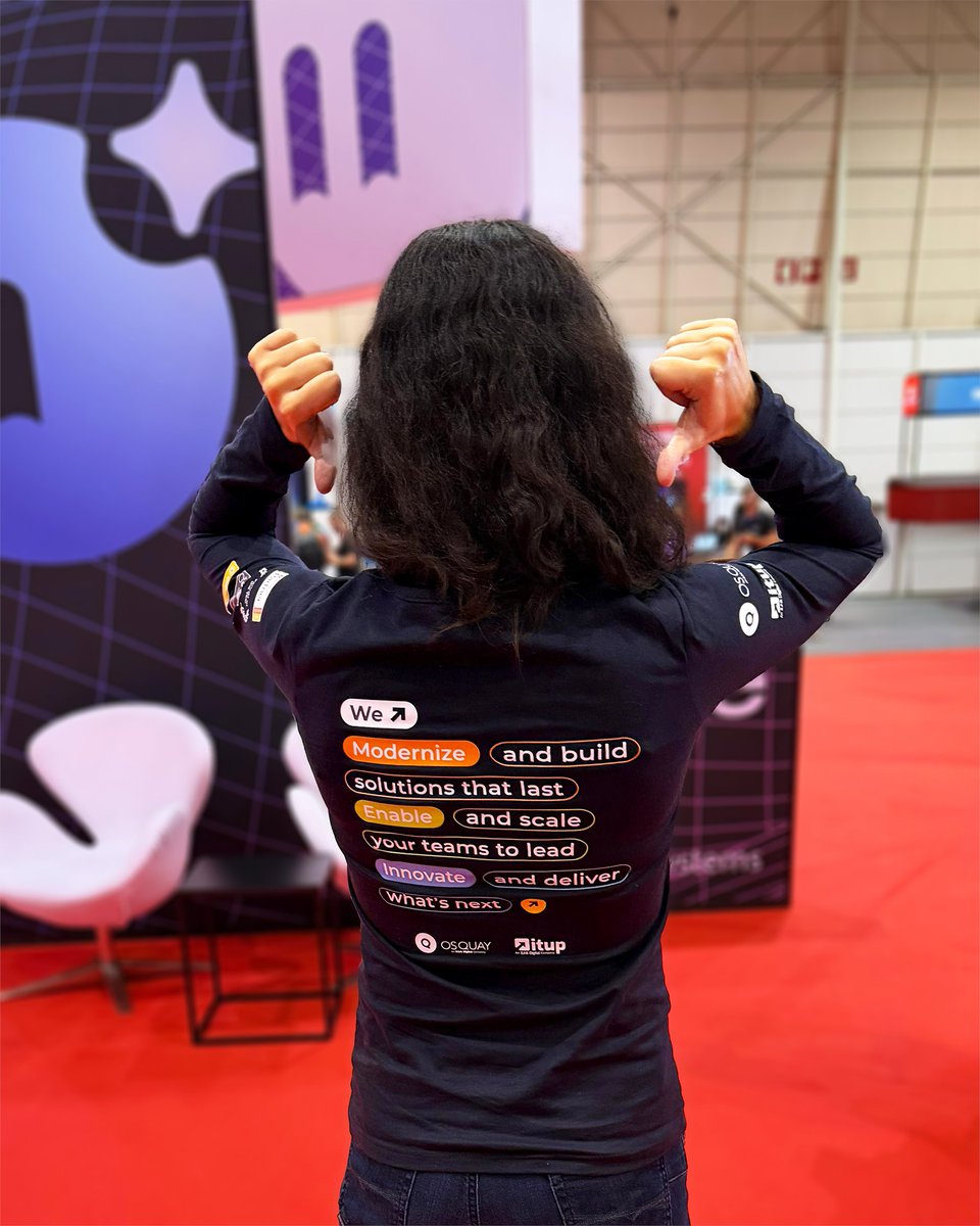 OSQuay's tweet photo. 👕 Not just a cool shirt, it’s everything we’re about.
From innovation to enablement, OSQuay and ITUp are at #OutSystemsONE building what’s next.
Follow the shirt  👉 https://t.co/Y0aTFjlb7G

#OSQuay #ITUp #LowCode #OutSystems #WhatsNext #DigitalTransformation #Innovation https://t.co/cmCNJauQK5