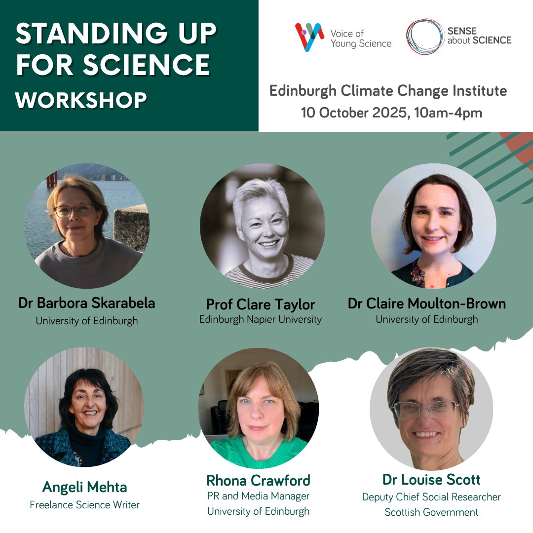 Meet the panellists for our Standing Up for Science workshop at Edinburgh!
Hear from journalists, policy experts and experienced researchers - get the practical tools you need to communicate your research confidently.

Register now: senseaboutscience.org/activities/edi…