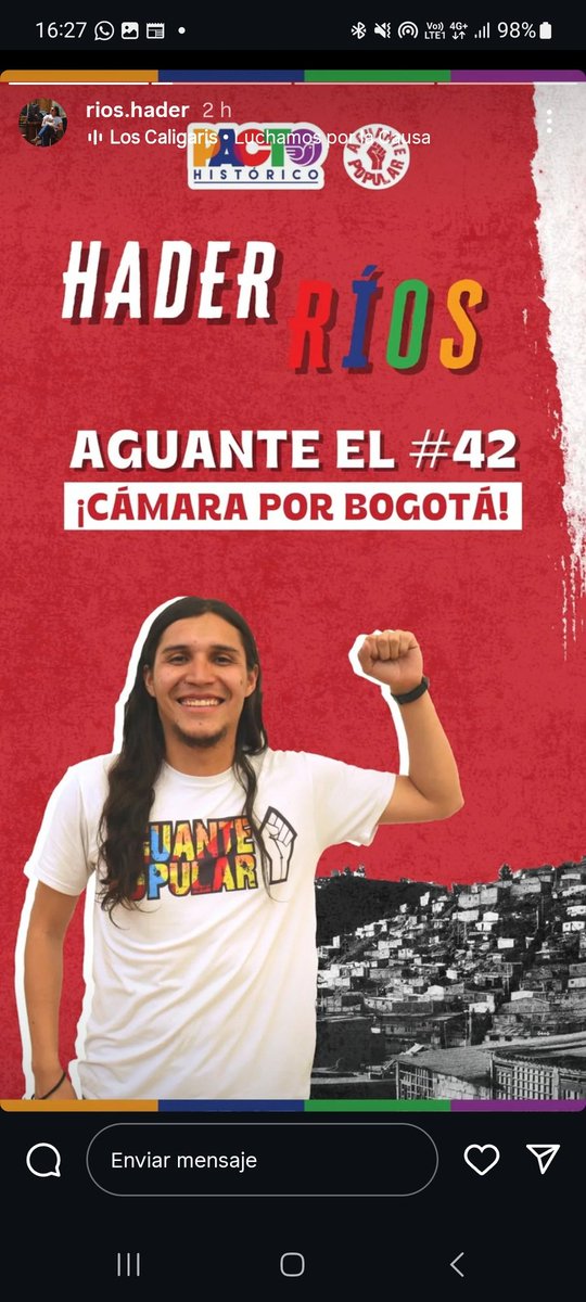dacastroro's tweet photo. @LaJulietaMM Este es mi candidato. Si revisas el perfil se puede ver los procesos de base y otro paradigma sobre la política electoral. @RiosHader https://t.co/X524BLydyo