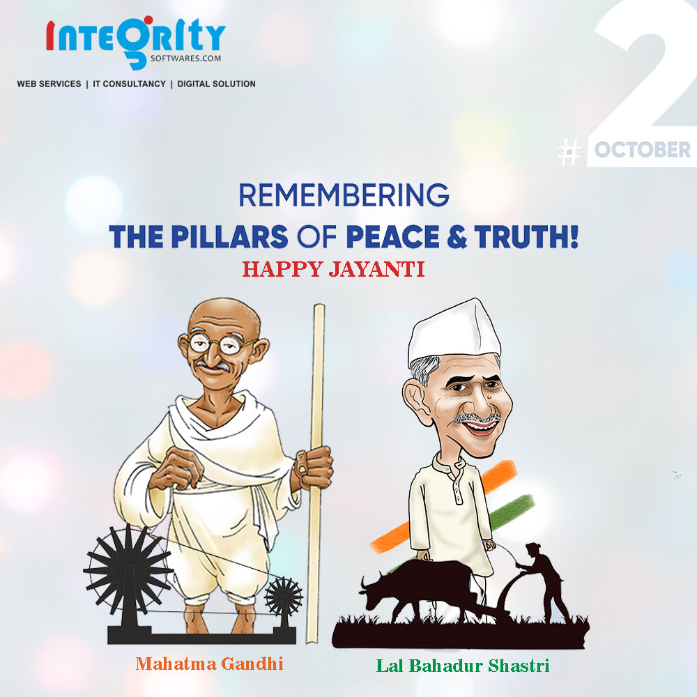 integritysoftw's tweet photo. 🙏🌿 Remembering the Great Leaders 🌿🙏
On this special day, we honor Mahatma Gandhi &amp; Lal Bahadur Shastri Ji – symbols of truth, simplicity, and selfless service. ✨
#GandhiJayanti #LalBahadurShastri #Peace #Truth #integritysoft #websitedesign #design #madewithintegrity #india https://t.co/zE05Z1cmOC