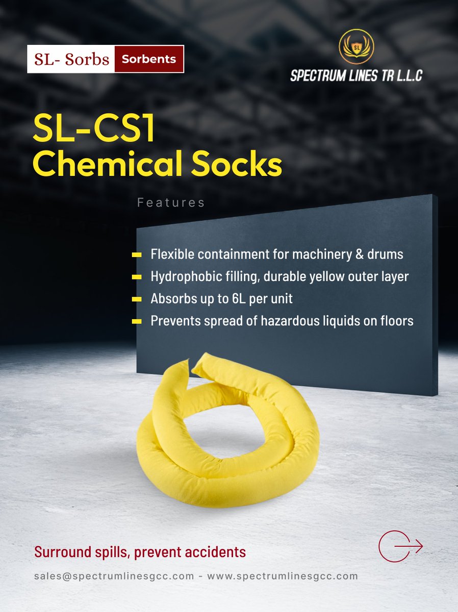 spectrum_lines_'s tweet image. Tackle Chemical Spills with Confidence!📢 

spectrumlinesgcc.com/chemical-absor…

📞 Contact: +971 58 557 2248
📧 Email: info@spectrumlinesgcc.com
🌐 Website: spectrumlinesgcc.com

#ChemicalSpillSolutions #SpillControl #SafetyFirst #IndustrialSafety #Chemical