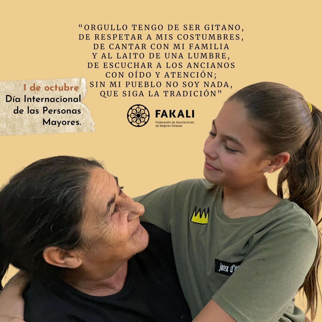 En el #DíaInternacionaldelasPersonasMayores celebramos a quienes son el corazón de nuestras familias gitanas. Gracias a su legado transmitimos nuestra cultura, valores y resistencia frente al antigitanismo. Cuidarlos es cuidar de nosotras y nuestro futuro 🌹

#StopAntigitanismo