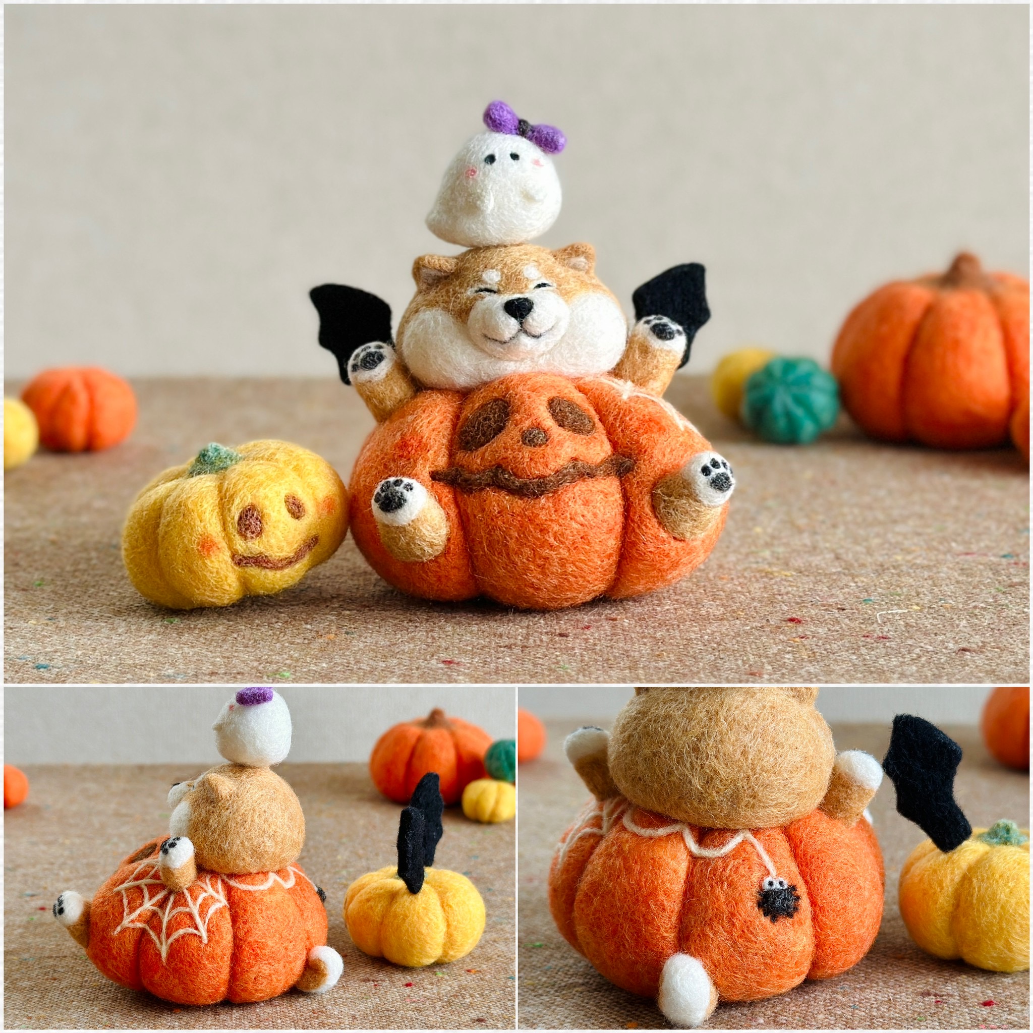 羊毛フェルト　猫　もりりん。様お取り置き分です。 Yahoo!オークション - sora 羊毛フェルト サバ白 子猫 お座り 猫