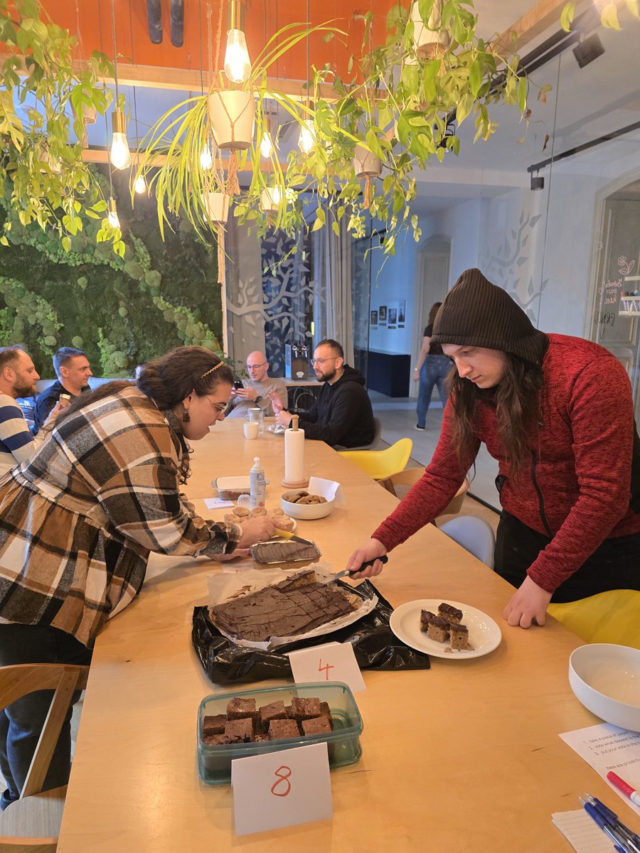 AshborneGames's tweet photo. ☕ Happy International Coffee Day! 

We at Ashborne Games celebrated in the sweetest way possible: with a table full of coffees from around the world, and decadent desserts. 🍰

Here are a few photos of our team enjoying coffee and sweet treats: 📸⬇️ https://t.co/egv1yIFdNq