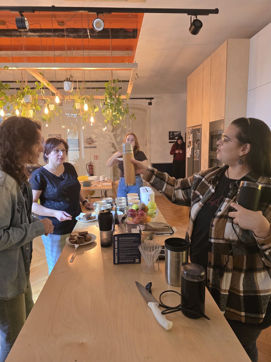 AshborneGames's tweet photo. ☕ Happy International Coffee Day! 

We at Ashborne Games celebrated in the sweetest way possible: with a table full of coffees from around the world, and decadent desserts. 🍰

Here are a few photos of our team enjoying coffee and sweet treats: 📸⬇️ https://t.co/egv1yIFdNq