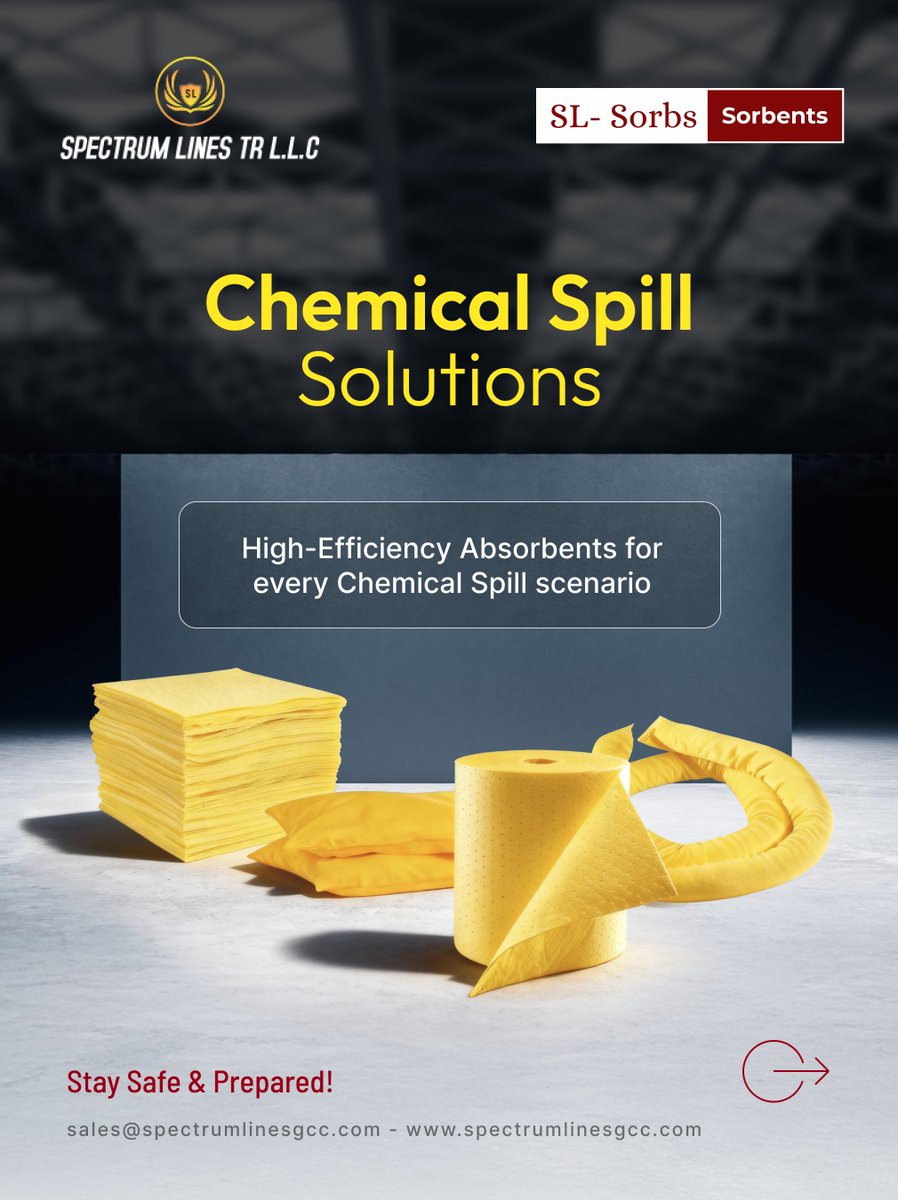 spectrum_lines_'s tweet image. Tackle Chemical Spills with Confidence!📢 

spectrumlinesgcc.com/chemical-absor…

📞 Contact: +971 58 557 2248
📧 Email: info@spectrumlinesgcc.com
🌐 Website: spectrumlinesgcc.com

#ChemicalSpillSolutions #SpillControl #SafetyFirst #IndustrialSafety #Chemical