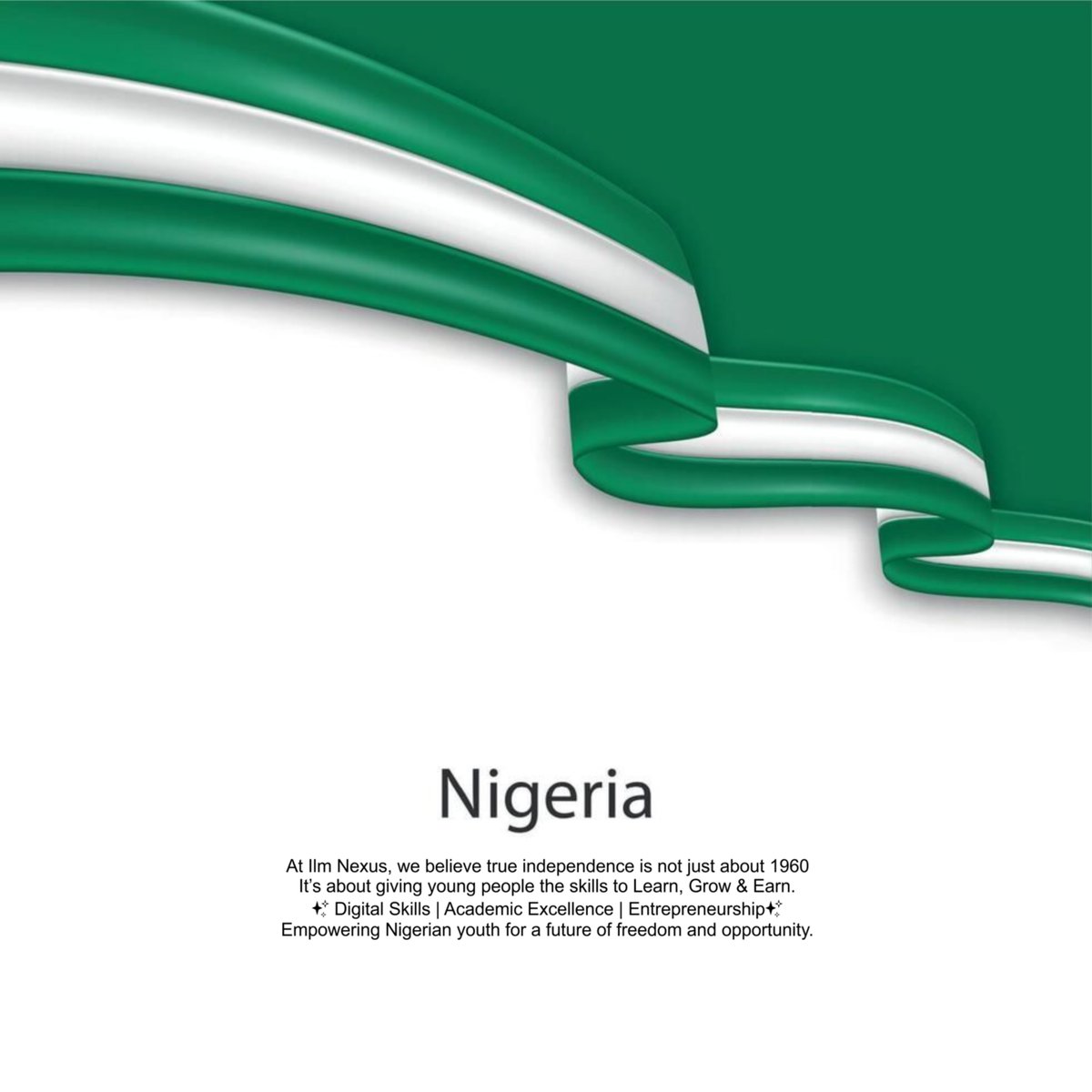 ilm_Nexus's tweet photo. 🇳🇬    True independence goes beyond history.
It’s when every young Nigerian has the skills to learn, grow &amp; earn.
      At Ilm Nexus, we’re building that freedom through digital skills, academics &amp; entrepreneurship.

Happy #NigeriaAt65 🎉

#IlmNexus #SkillsForFreedom https://t.co/WMsg3CxsHV