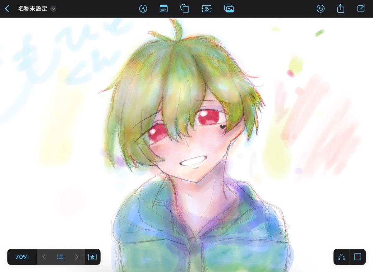 花園百々人くん、ボードで描いた。