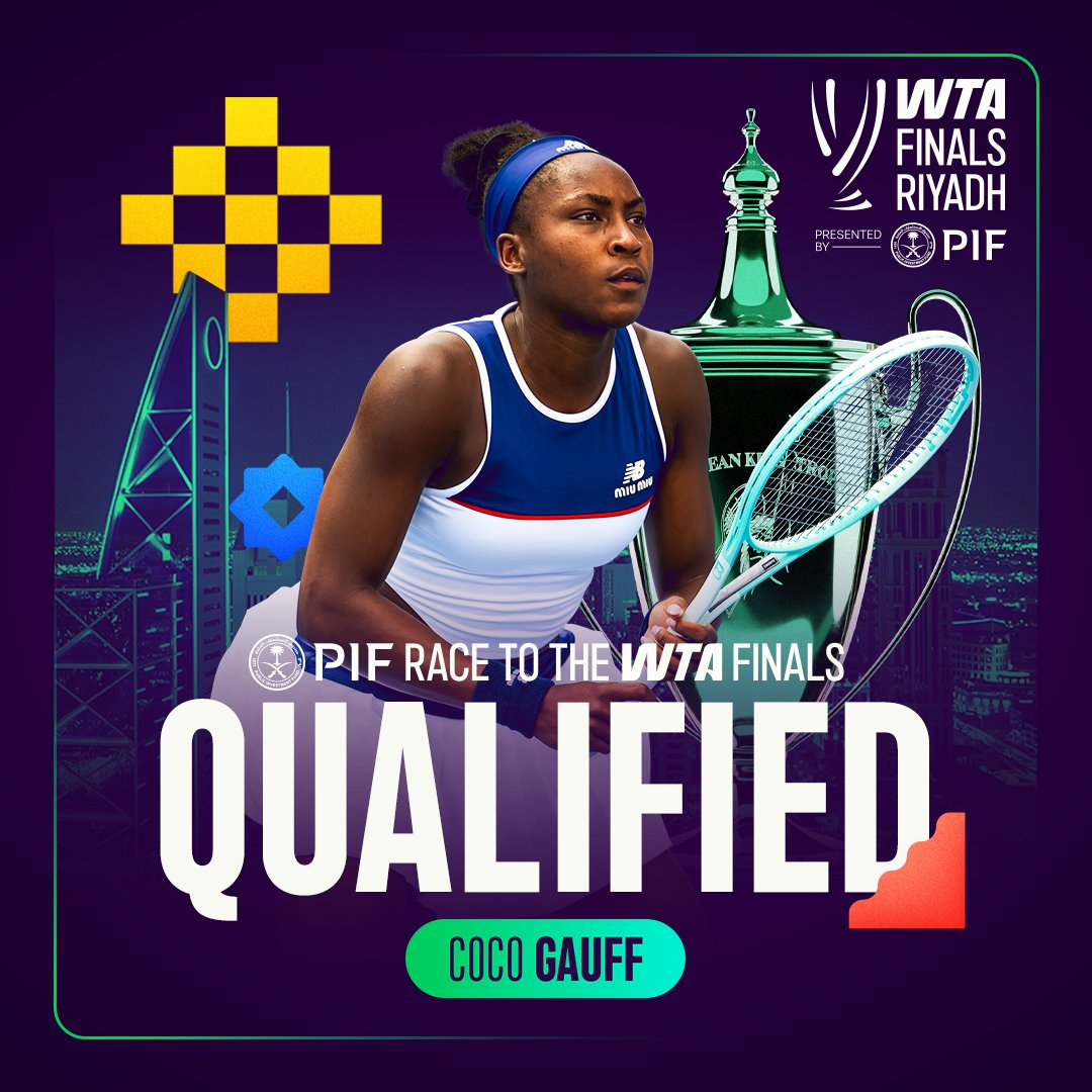 Back to defend her crown 👑

<a href="/CocoGauff/">Coco Gauff</a> has confirmed her place at the #WTAFinalsRiyadh through the PIF Race to the WTA Finals! Can she become the first player since Serena Williams to defend the title? 🤔

<a href="/WTAFinalsRiyadh/">WTA FINALS RIYADH</a>