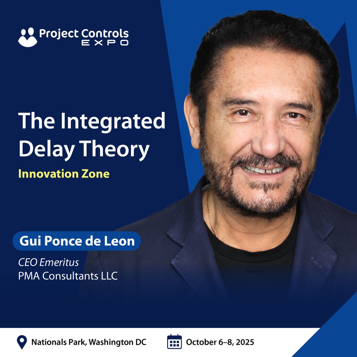 PMAConsultants's tweet image. Catch Gui Ponce de Leon at the 2025 Project Controls Expo (Oct 6–8), where he’ll present the groundbreaking Integrated Delay Theory and how it advances delay analysis in project scheduling. #ProjectControls #DelayAnalysis