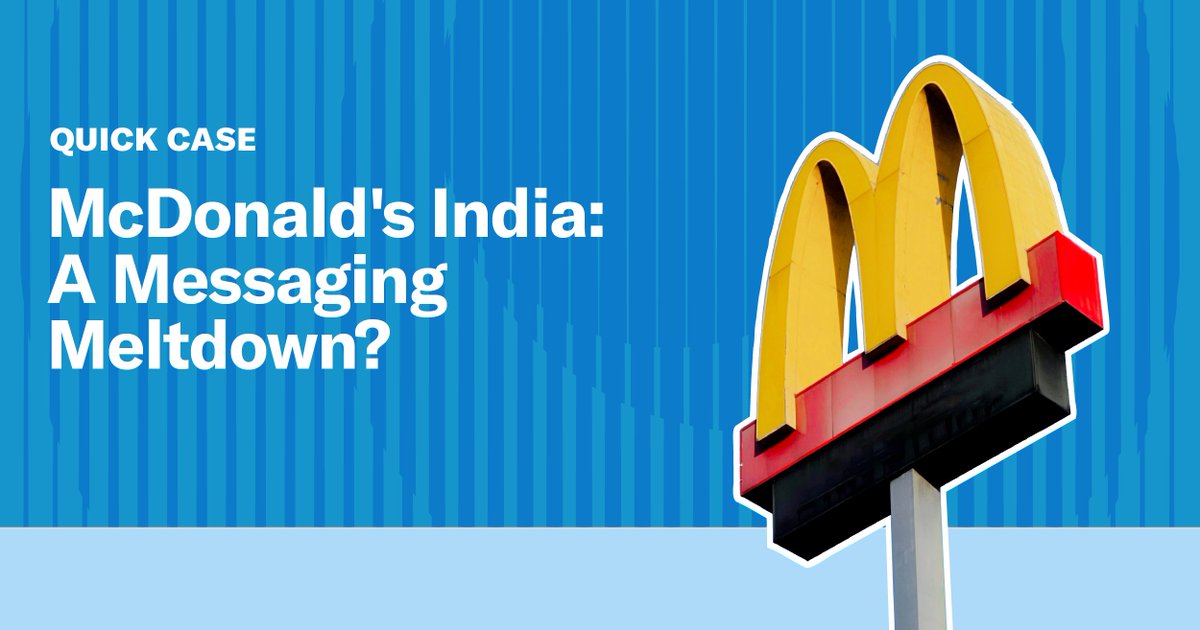 Benefit from the power of global brand recognition and increase student participation with this Quick Case. 

#Students evaluate leadership responses to the “fake cheese” controversy &amp; consider how they could have responded differently: hbsp.harvard.edu/product/8712-H…

#McDonalds #India