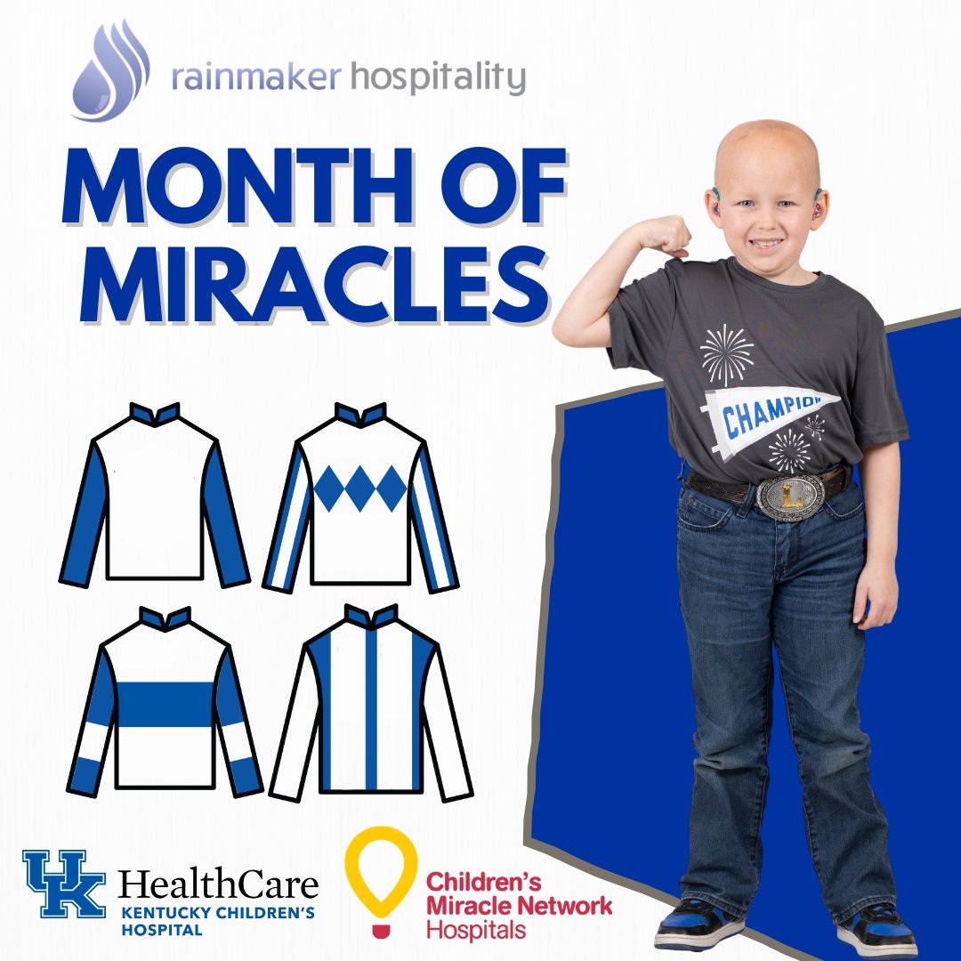 It’s Month of Miracles with Rainmaker Hospitality! 🌟This month, guests can donate $1 at checkout to support <a href="/KCHKids/">Golisano Children’s at UK</a>. When you say “YES!” you’ll also get to sign a Jockey Silk print that will be proudly displayed in the lobby. 💙