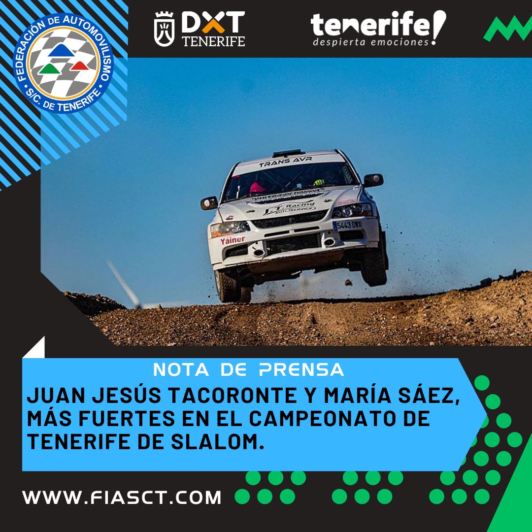 Juan Jesús Tacoronte y María Sáez, más fuertes en el Campeonato de Tenerife de Slalom.

📰 Nota de Prensa: fiasct.com/noticia.asp?id…

#SlalomArico #FIASCT #CTS_FIASCT #TenerifeDespiertaEmociones #EXPODECA2025
<a href="/DXTenerife/">Deportes Tenerife</a> <a href="/VisitTenerifeES/">VisitTenerifeES</a> <a href="/CabildoTenerife/">Cabildo de Tenerife</a> <a href="/IdecoGestion/">Ideco Gestión</a>