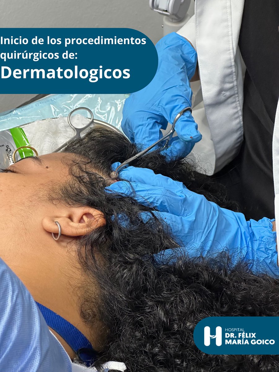 GoicoHospital's tweet photo. 👩‍⚕️👨‍⚕️ El Departamento de Dermatología del Hospital Dr. Félix María Goico realizó con éxito su primer procedimiento quirúrgico de ✂️ extirpación de quiste pilar completo, con un diámetro aproximado de 4-6 milímetros. https://t.co/SZcKOADJ7W