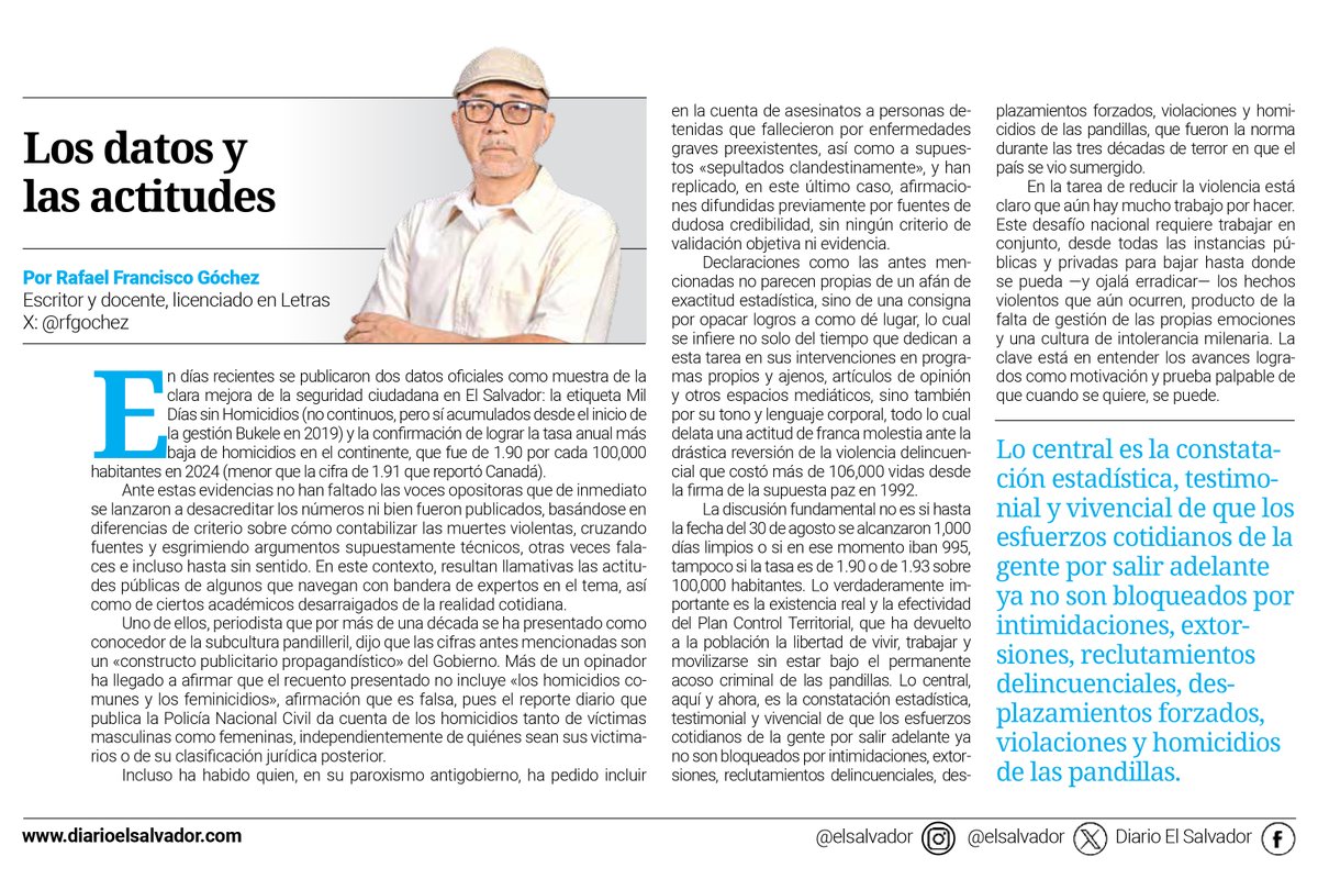 Ante los datos de seguridad ciudadana, hay quienes se lanzan con ferocidad a tratar de desacreditarlos, unas veces con sinuosos tecnicismos y otras con falsedades insostenibles, tanto que parecieran molestarles los avances.
ENLACE 👇🏽
copiademimismo.blogspot.com/2025/10/los-da…