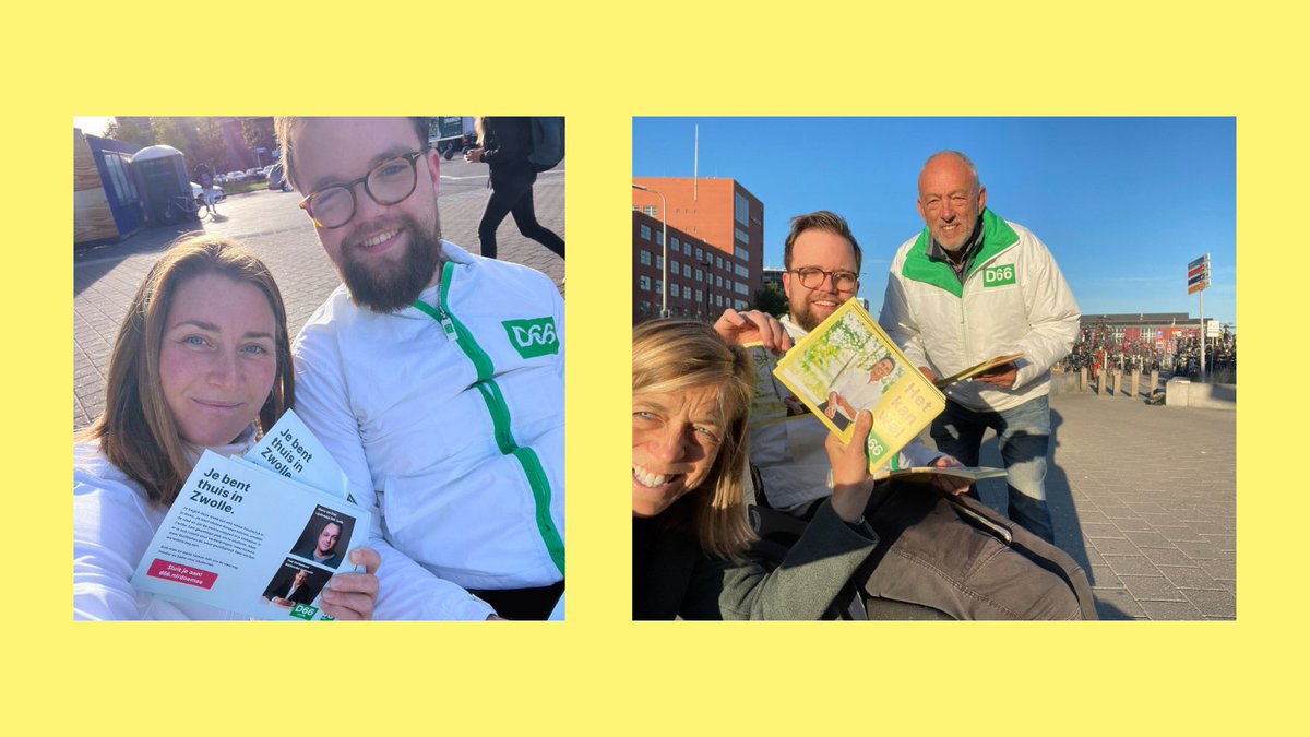 Nog vier weken tot de Tweede Kamerverkiezingen! 📆

Vanmorgen waren wij ook weer bij het station om met mensen te praten en onze boodschap te verspreiden: het kan wél! Heb je ons gezien? 💚 #d66 #zwolle #verkiezingen