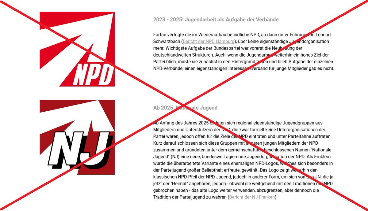 Junge Nationalisten - Das Original seit 1969!

In letzter Zeit werden durch pol. Trittbrettfahrer und Freaks aus dem Umfeld der Neo- bzw. Fake-NPD immer wieder alte JN-Logos genutzt, um den Eindruck zu erwecken in unserer Traditionslinie zu stehen.
Die  (NJ) "Nationale Jugend"