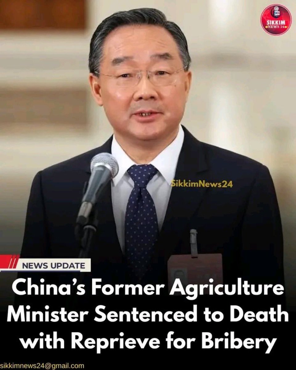 ZimTimeX's tweet image. 🔴Former minister of agriculture in China sentenced to death for corruption during office term