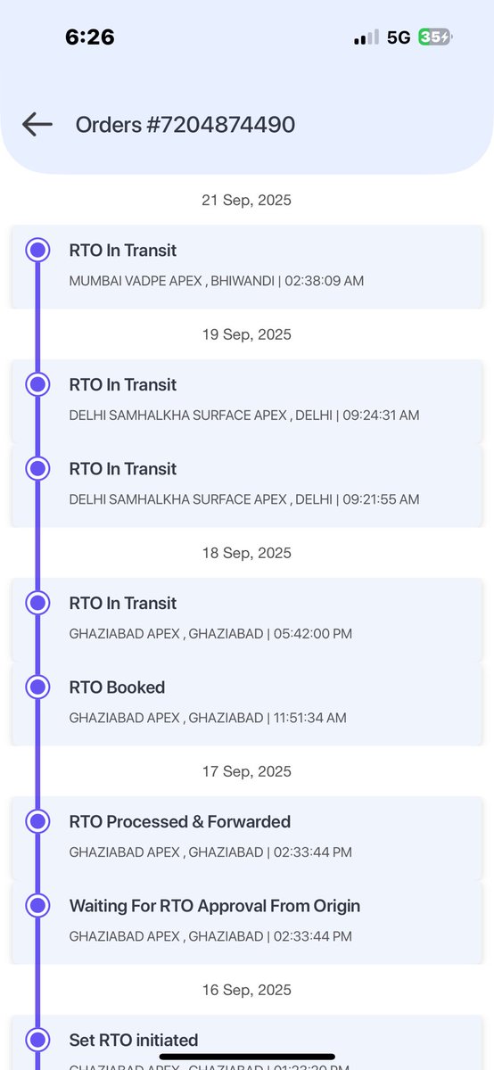 DonPrashant1's tweet photo. Wow @DTDCIndia @ShiprocketIndia
Mera parcel (AWB:i72245012) Bhiwandi hub se Vasai ke 30 km ka safar 10 din se kar raha hai 🚚
Shaayad paidal aa raha hai ya traffic jam Antarctica me hai? 🐢
#RTO #CourierService” https://t.co/bfdTTMlFkj
