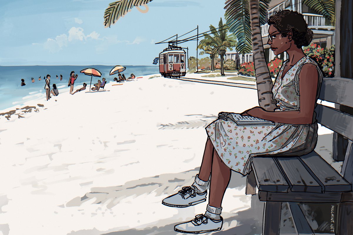vekllei's tweet photo. waiting for the sand tram https://t.co/rGAQ7ctsie