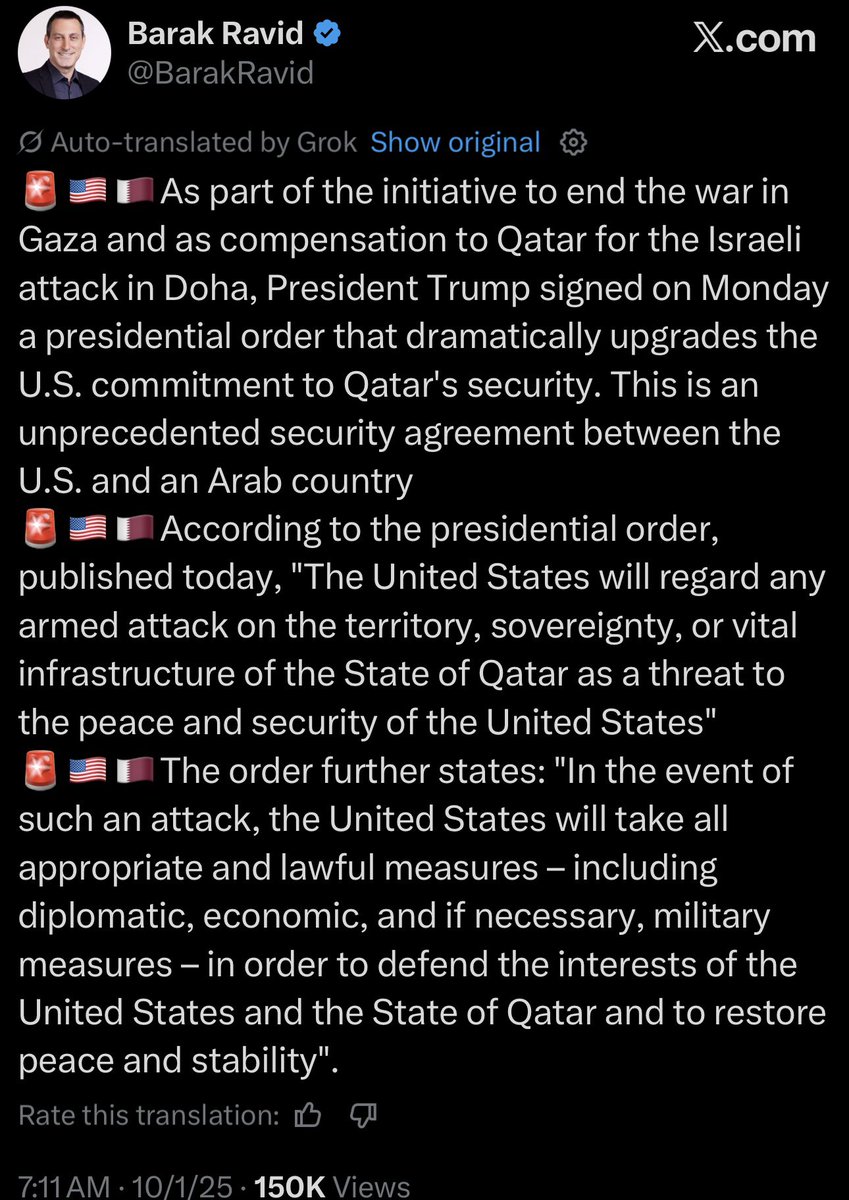 This is pretty unbelievable. Qatar giving Trump that jet is really paying off for them in a big way.