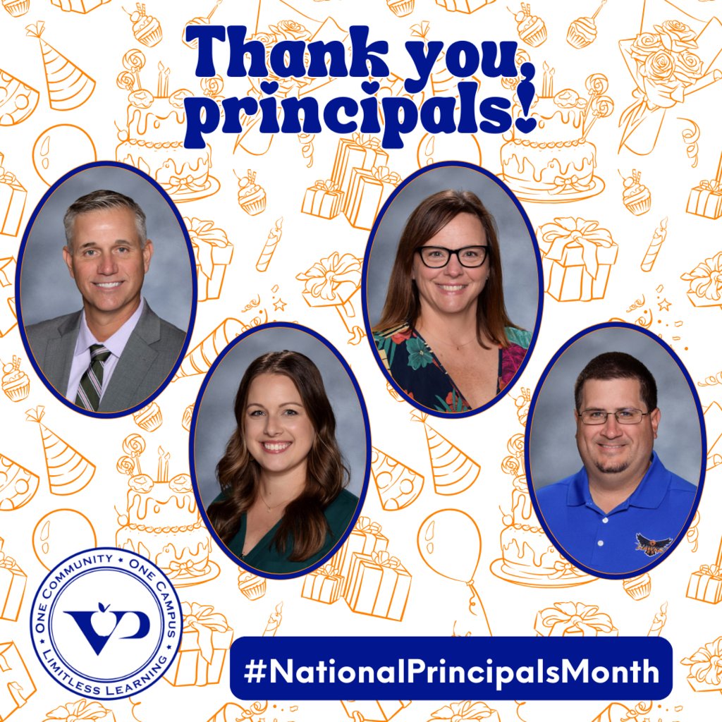 ValleyParkSD's tweet image. Behind every student success is a principal elevating opportunities &amp;amp; inspiring possibilities. This #NationalPrincipalsMonth, we honor our VPSD principals for lifting us all higher! 💙🧡 #LimitlessLearning #VPPride