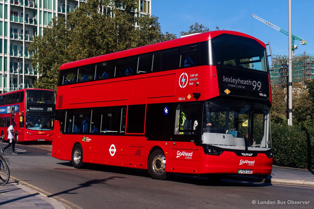 LDNBusObserver's tweet image. Go-Ahead London: DEL114 (LV25 CUU) - Route 99

© London Bus Observer
📅: September 25, 2025 | 📸: Canon EOS 250D