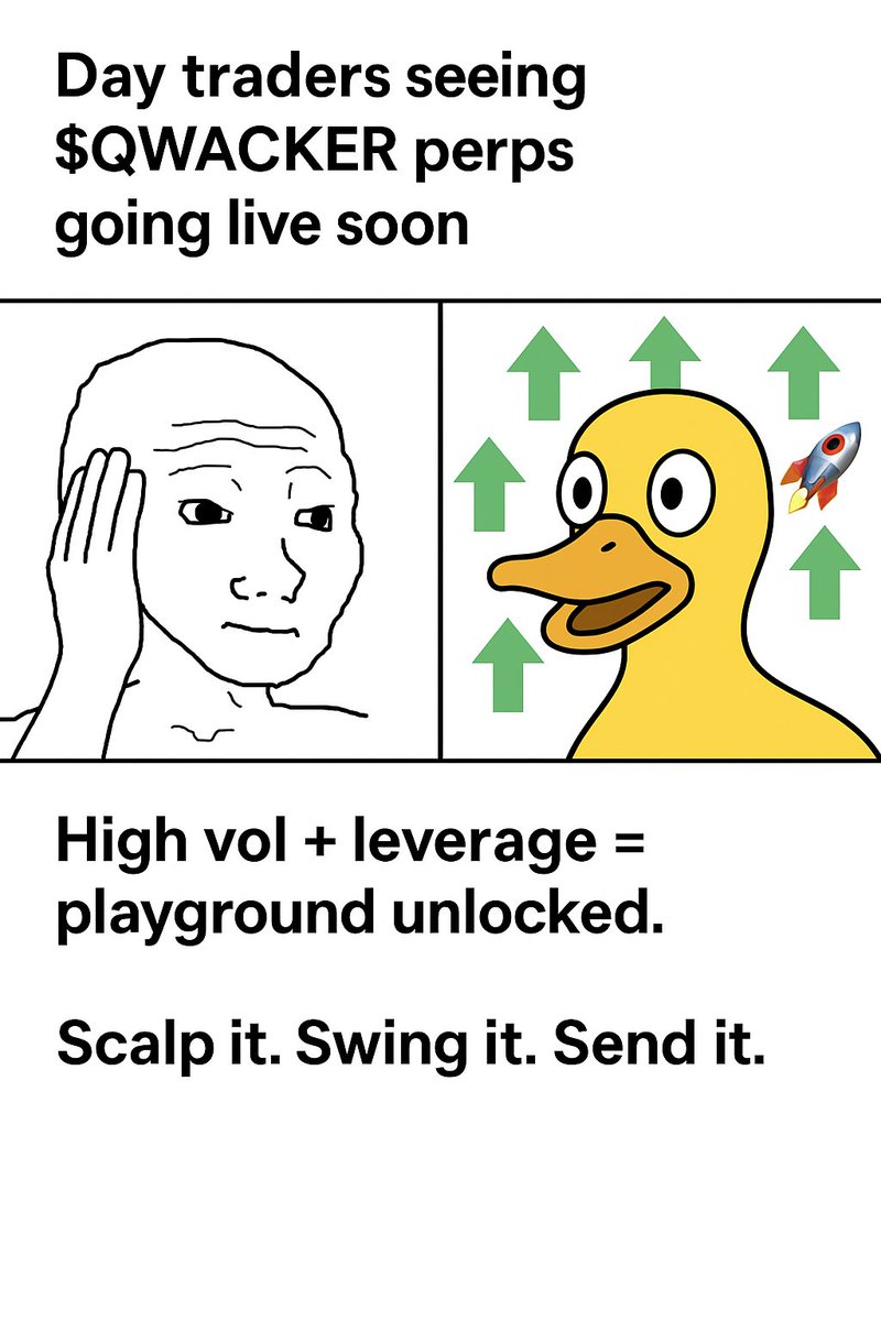 📈 Day traders seeing QWACKER perps going live next S🌕🌕N:
👀💸🦆🚀

High vol + leverage = playground unlocked.
Scalp it. Swing it. Send it.

TG:t.me/qwackersol
WEB:qwacker.online
X:<a href="/QwackerSol/">Qwacker</a> 

CA:Aih5Mn9S7hophn9FbNSX98EiejeM3e7rggTRaCxfrge