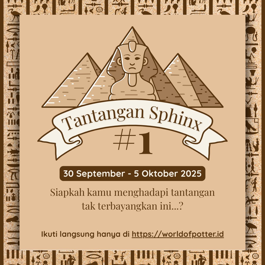 Sphinx datang ke Hogwarts! Selesaikan tantangannya di worldofpotter.id sebelum terlambat!! #sphinx #harrypotter #roleplaying #games #potterhead