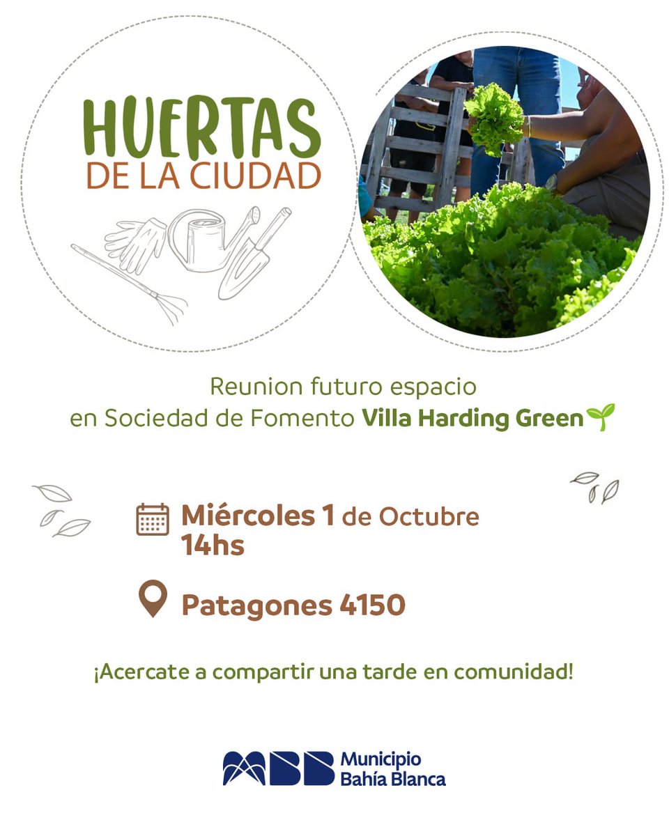 Fabián (@val_fabian) on Twitter photo Hoy junto a la concejala <a href="/micatomassini_/">mica tomassini</a> y equipo de #HuertasDeLaCiudad🍅🥦🌸 del <a href="/MunicipioBahia/">Municipio Bahía Blanca</a>, vamos a visitar a vecinos y vecinas de #VillaHardingGreen.
En este primer encuentro vamos a comentar los alcances del programa, escuchar a la comunidad que quiere iniciar un Hoy junto a la concejala <a href="/micatomassini_/">mica tomassini</a> y equipo de #HuertasDeLaCiudad🍅🥦🌸 del <a href="/MunicipioBahia/">Municipio Bahía Blanca</a>, vamos a visitar a vecinos y vecinas de #VillaHardingGreen.
En este primer encuentro vamos a comentar los alcances del programa, escuchar a la comunidad que quiere iniciar un