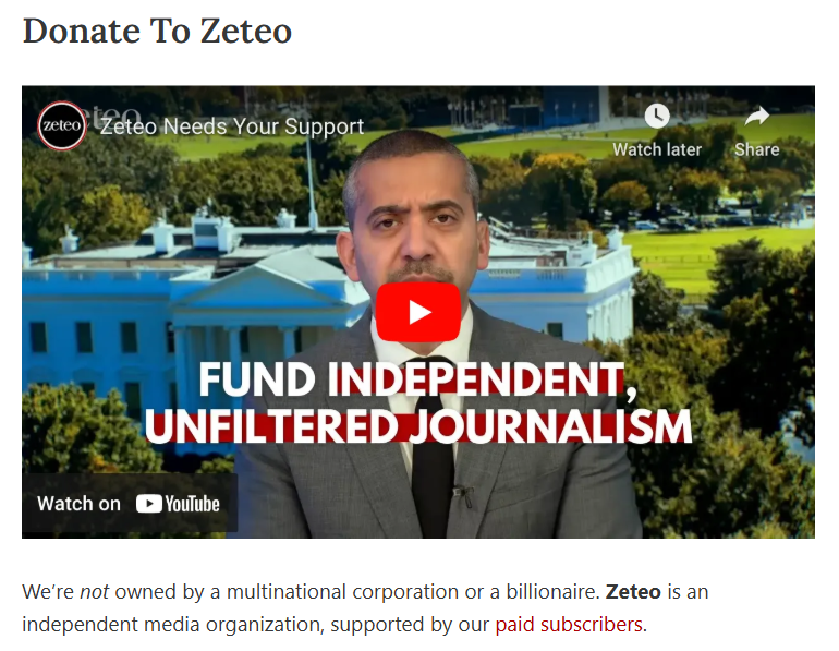 IndLeftNews's tweet photo. Who funded Zeteo, again?
I thought it was hedge funds fun by Harvard Business School graduates?
$4M from #Benchstrength last year
Seems like not enough to keep a big staff
No "billionaire money" behind this?
Is all of Zeteo's funding fully transparent and disclosed?
"User funded" https://t.co/Dbxtd35mHM