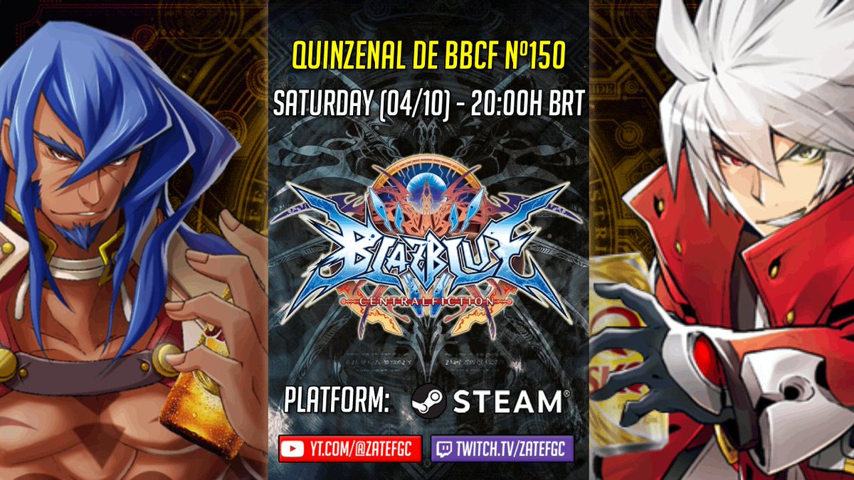 Quinzenal de BBCF Nº150, inscrições abertas!

Sábado (04/10) às 20h: challonge.com/qbbcf150
Discord: discord.gg/pXJdKS5XAc
📺 Zatefgc - Twitch/YT!

Não conheço outro torneio de FG tão frequente e consistente no Brasil :v
Venham comemorar e jogar o 150º quinzas... BO BLEIS 👀