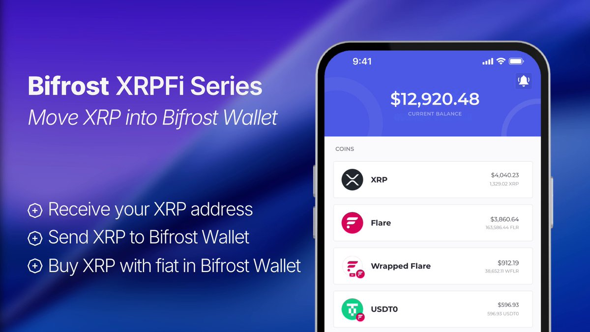 New tutorial dropped! ✨

Move your idle XRP to Bifrost Wallet, and start your XRPFi journey with generous yields on <a href="/FlareNetworks/">Flare ☀️</a>!

Video in comment ↓