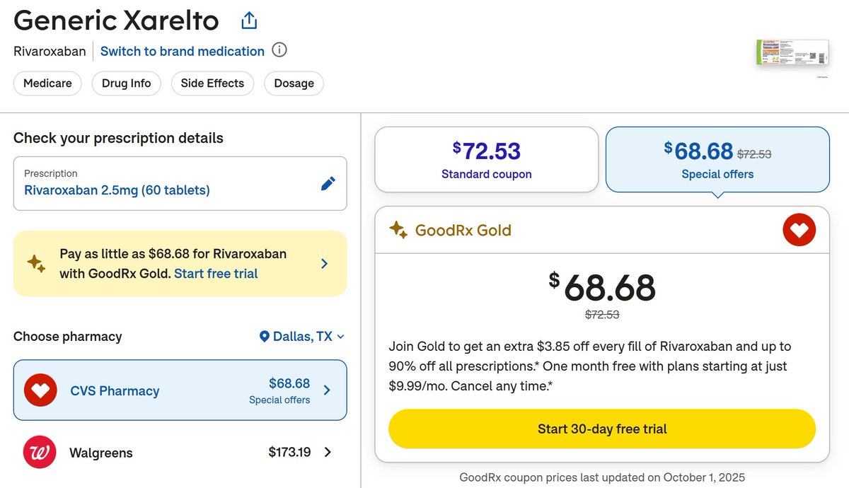 P_McCulloughMD's tweet image. Pfizer Market Leader Eliquis Poised to be Gutted by Generic Xarelto

Pfizer's timing on the Trump deal uncanny as they would have to lower Eliquis pricing anyway.  @pfizer @JanssenUS