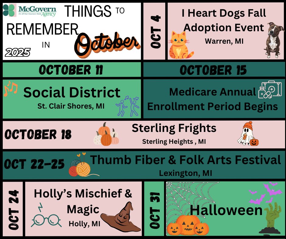 🎃 No tricks here—just treats! There’s no time to be scared this October with all these fun events happening! 🍂✨