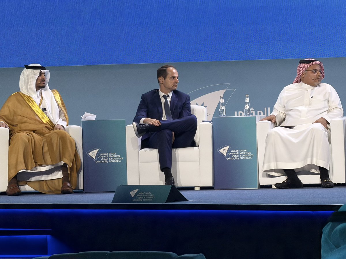 SaudiMaritime's tweet photo. Panel Discussion – State of the Industry | Shifts in Global Trade & Regional Development
Join industry leaders as they examine global trade disruptions, decarbonisation, digitalisation, and opportunities in the GCC.

📌 Moderator: Eithne Treanor, Founder & CEO, E Treanor Media

🎙️ Panelists: Yousef Aldossary (TGA), Jerry Kalogiratos (Capital Clean Energy Carriers), Mohammed Alsinan (Bahri), Poul Hestbaek (Folk Maritime), Jasmin Fichte (Fichte & Co.), Joshua Divin (ABS), Abdul Fahl (TT Club Gulf)

Be part of the discussion shaping the future of shipping and global logistics.

#SMLC2025 #GlobalTrade #MaritimeFuture

جلسة حوارية – حالة القطاع | تحولات التجارة العالمية والتنمية الإقليمية. 

انضمّوا إلى روّاد القطاع في نقاش عن اضطرابات التجارة العالمية، وإزالة الكربون، والتحول الرقمي، والفرص المتاحة في دول مجلس التعاون الخليجي.

📌 المُحاورة: إيثني ترينور، المؤسسة والرئيسة التنفيذية لشركة E Treanor Media

🎙️المتحدثون: يوسف الدوسري (الهيئة العامة للنقل)، جيري كالوجيراتوس (Capital Clean Energy Carriers)، محمد السنان (بحري)، بول هيستباك (فُلك البحرية)، ياسمين فيخته (Fichte & Co.)، جوشوا ديفين (ABS)، عبدول فهل (TT Club Gulf)

كن جزءًا من النقاش الذي يشكّل مستقبل الشحن واللوجستيات العالمية

#SMLC2025 #التجارة  #المستقبل_البحري
