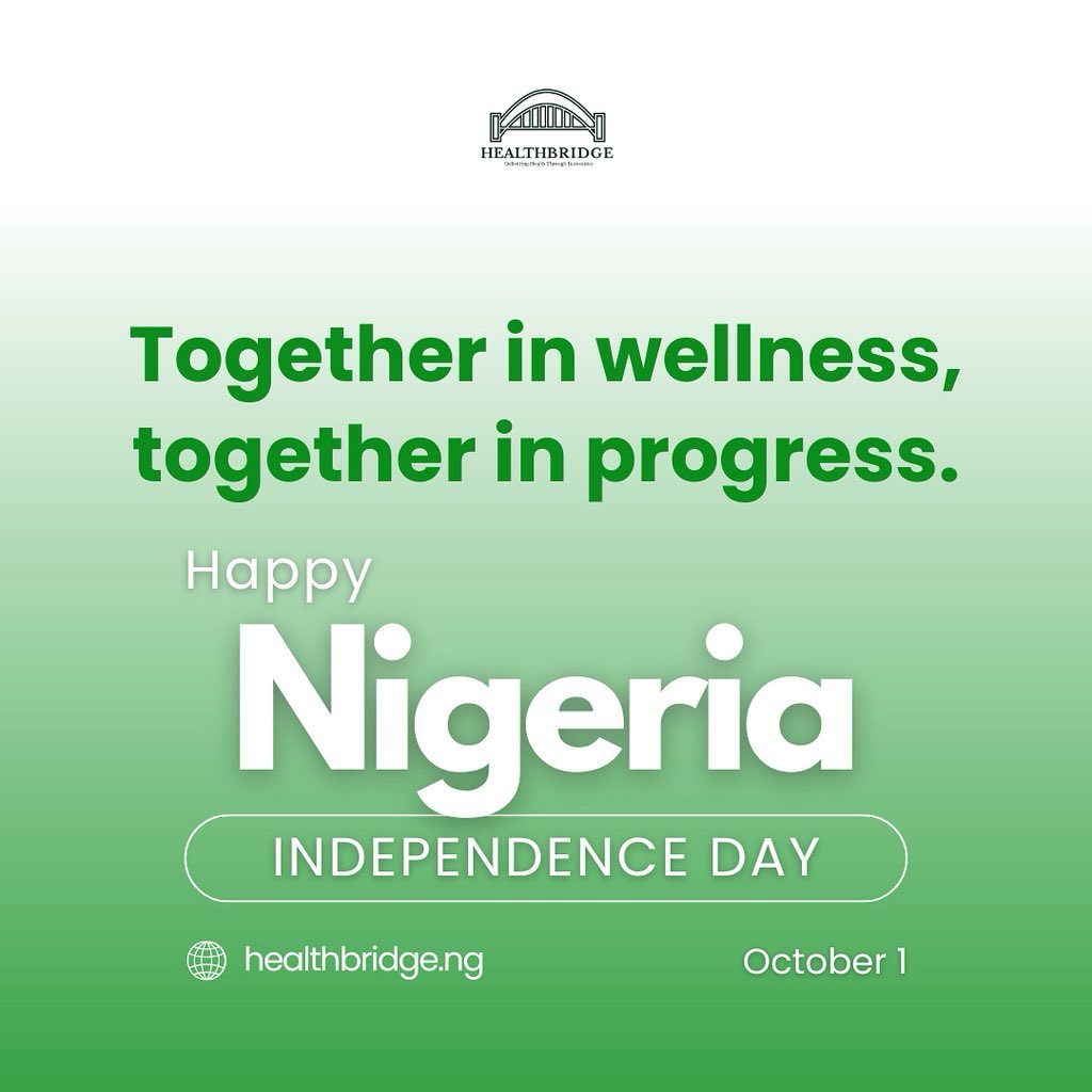 HbMedTech's tweet photo. Today, we celebrate not just our freedom, but the strength, wellness, and progress we build together as a nation. 💚🤍💚
Happy Independence Day, Nigeria! 🇳🇬 https://t.co/np66yNxmbh