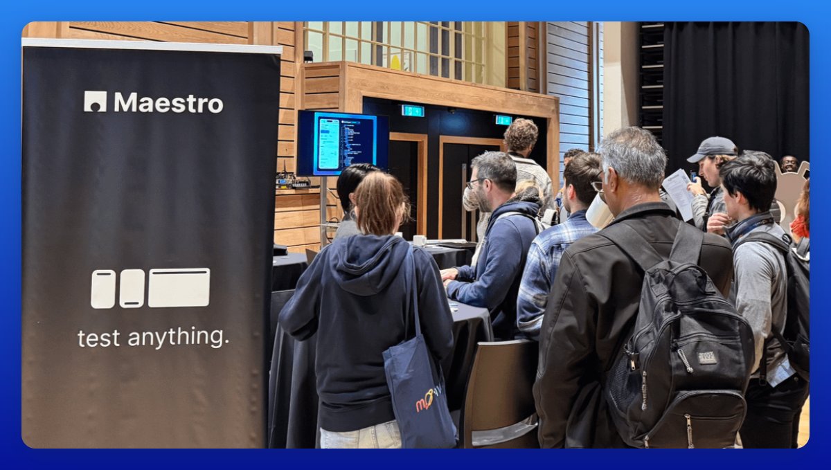 maestro__dev's tweet image. Having a great time at #TestBash Brighton showing how Maestro makes mobile UI testing simple and fast.
Best feedback so far: 'I was not expecting seeing something so cool this morning.' 🚀
@ministryoftest