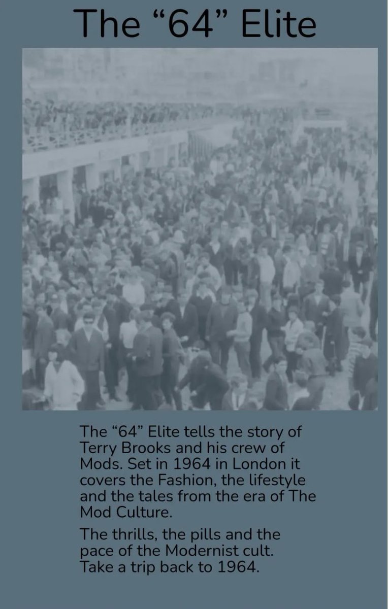 Changed the cover of my upcoming book, centred on the Mod Culture in 1964.
The book will be out there by the end of October, possibly before.
Like I’ve said before, it is not like Quadrophenia. 
The book definitely has a plot.
Will there be a second book?
