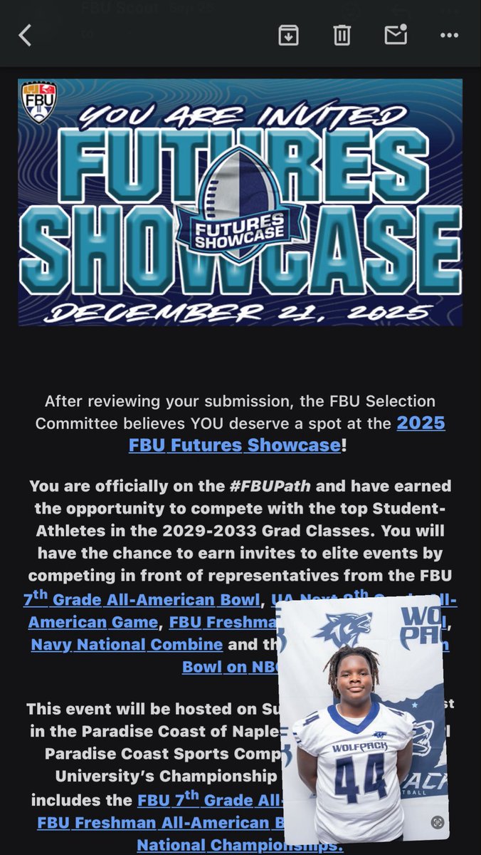 Ghavyn_j's tweet photo. Thank you for the invite! @FBUcamp https://t.co/2R1ptYNNkS