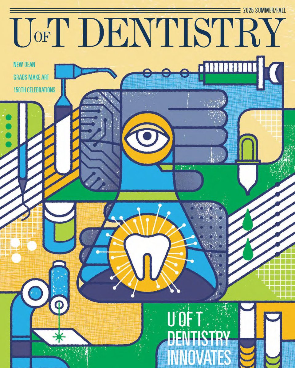 UofTDentistry's tweet photo. U of T Dentistry Innovates: the 2025 summer/fall #UofTDentistry magazine explores the role the Faculty’s researchers play in innovation around the world. Read the full issue here: https://t.co/uzMKsQ5ofa https://t.co/7Pbc2PyvF7