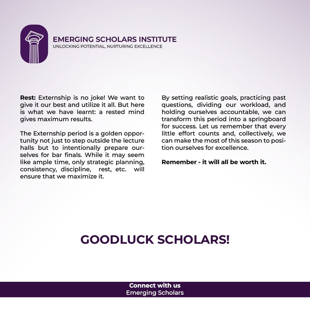 Emerging Scholars Institute tweet media