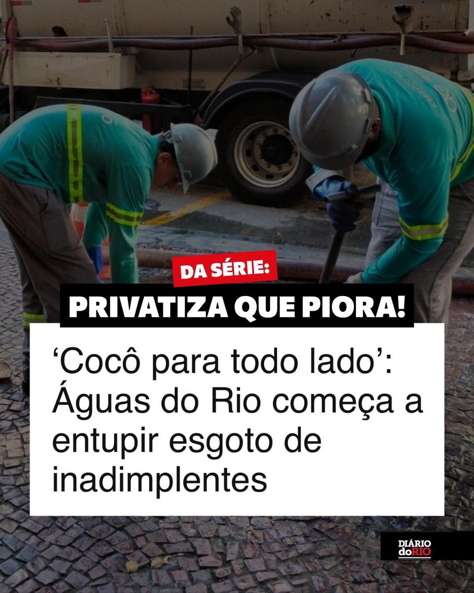 A concessionária Águas do Rio está bloqueando as saídas de esgoto de prédios que estão com as contas atrasadas no Rio. O acesso ao saneamento básico é um direito fundamental e não pode ficar à mercê de empresas gananciosas. Mais uma prova de que serviços essenciais não existem