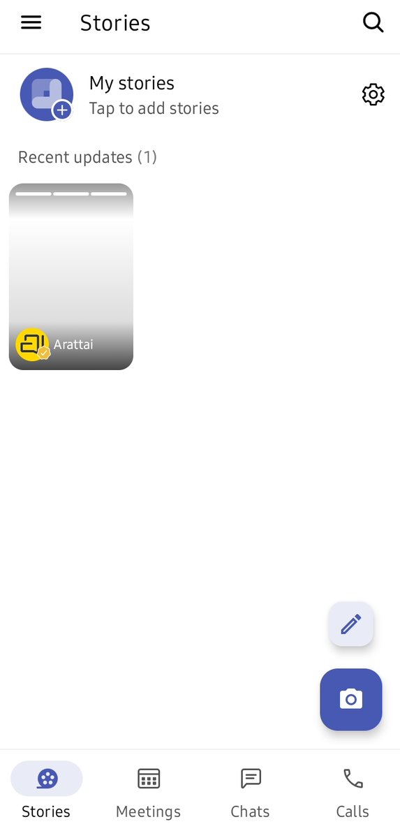 BytePandey's tweet photo. Hey @Arattai , can't  ' chats ' tab should be at first place instead of ' stories ' on bottom Navbar. https://t.co/OViwzrSsCE